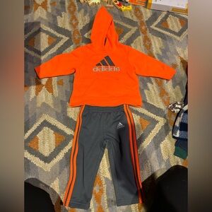 Orange and gray adidas set 12 month